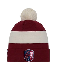 Men's New Era Red St. Louis City Sc 2024 Kick Off Collection Cuffed Knit Hat with Pom