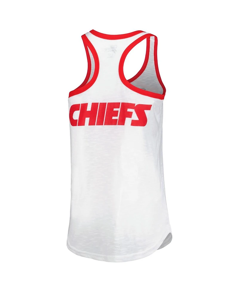 Women's G-iii 4Her by Carl Banks White Kansas City Chiefs Tater Racerback Tank Top