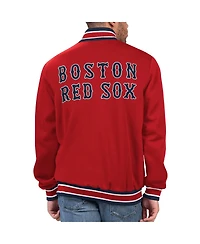 Men's Starter Red Boston Sox Secret Weapon Satin Full-Snap Jacket