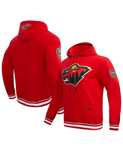 Men's Pro Standard Red Minnesota Wild Retro Classic Fleece Pullover Hoodie