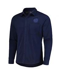 Men's Antigua Navy Philadelphia Union Streamer Diamond Button-Up Shacket