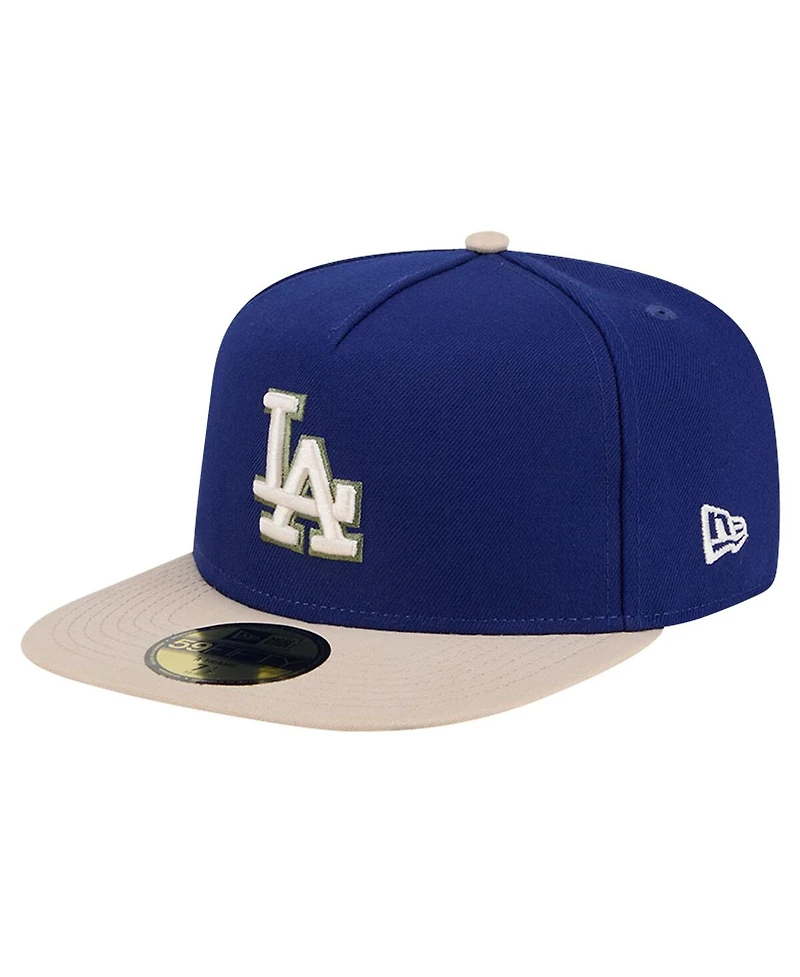 Men's New Era Royal Los Angeles Dodgers Canvas A-Frame 59FIFTY Fitted Hat