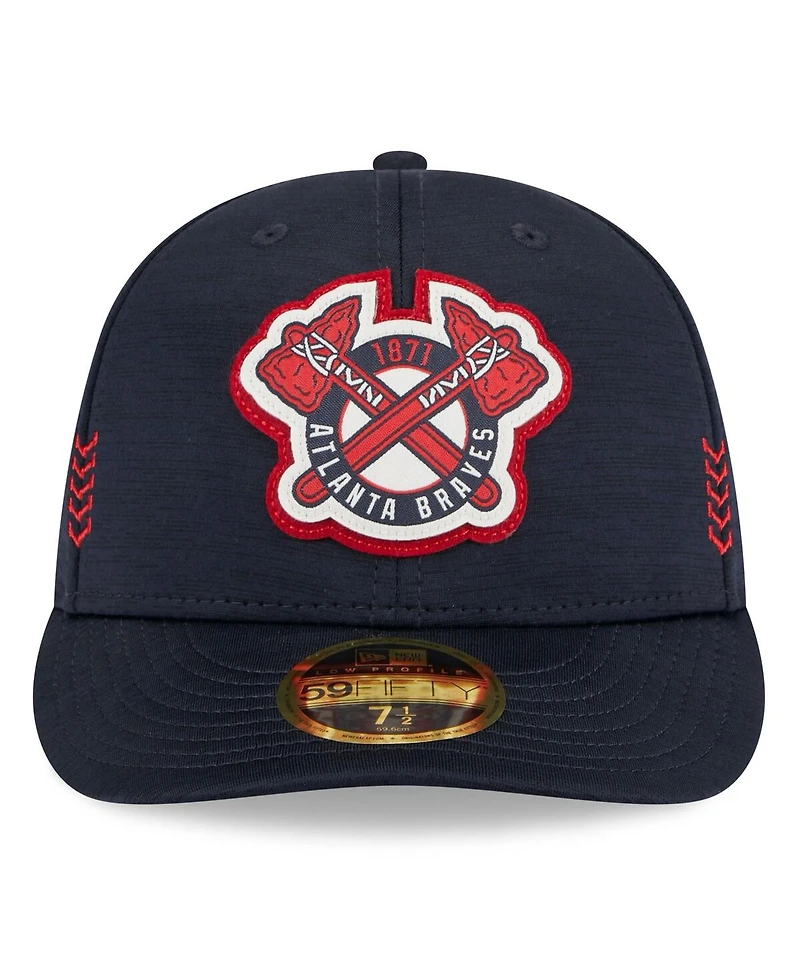 Men's New Era Navy Atlanta Braves 2024 Clubhouse Low Profile 59FIFTY Fitted Hat