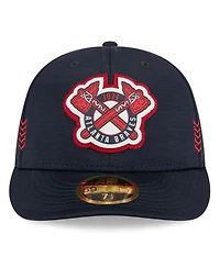 Men's New Era Navy Atlanta Braves 2024 Clubhouse Low Profile 59FIFTY Fitted Hat
