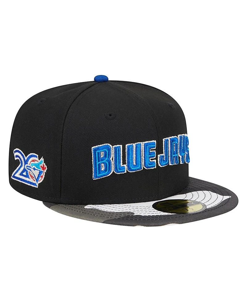 Men's New Era Black Toronto Blue Jays Metallic Camo 59FIFTY Fitted Hat