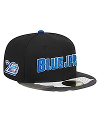 Men's New Era Black Toronto Blue Jays Metallic Camo 59FIFTY Fitted Hat