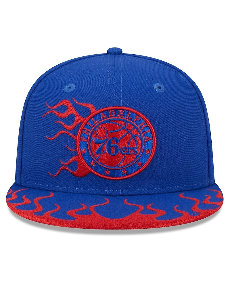 Men's New Era Royal Philadelphia 76ers 2024 Nba All-Star Game Rally Drive Flames 9FIFTY Snapback Hat