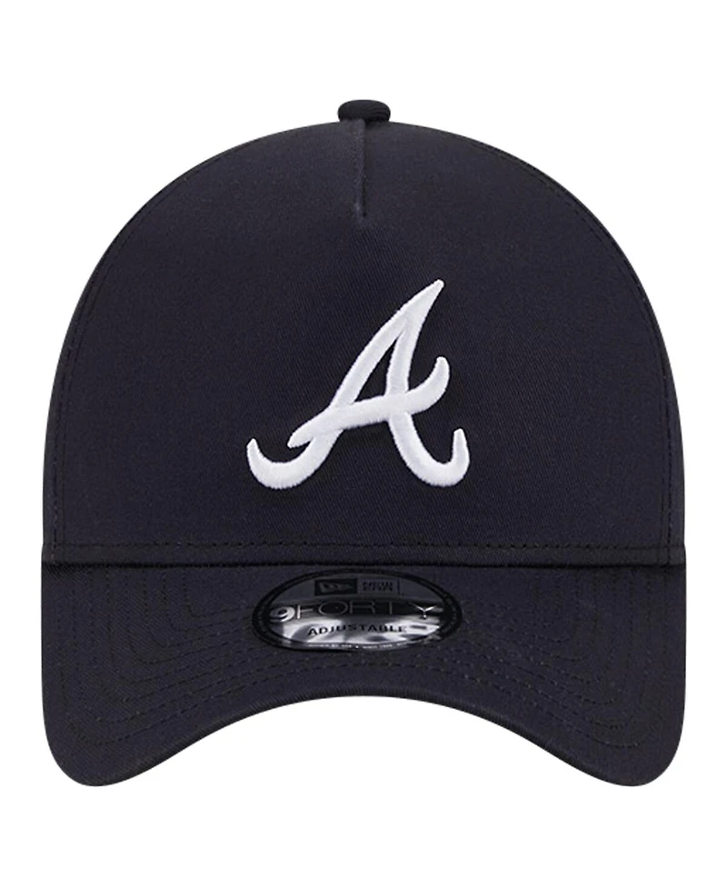 Men's New Era Navy Atlanta Braves Team Color A-Frame 9FORTY Adjustable Hat