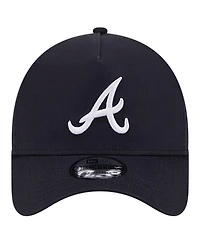 Men's New Era Navy Atlanta Braves Team Color A-Frame 9FORTY Adjustable Hat