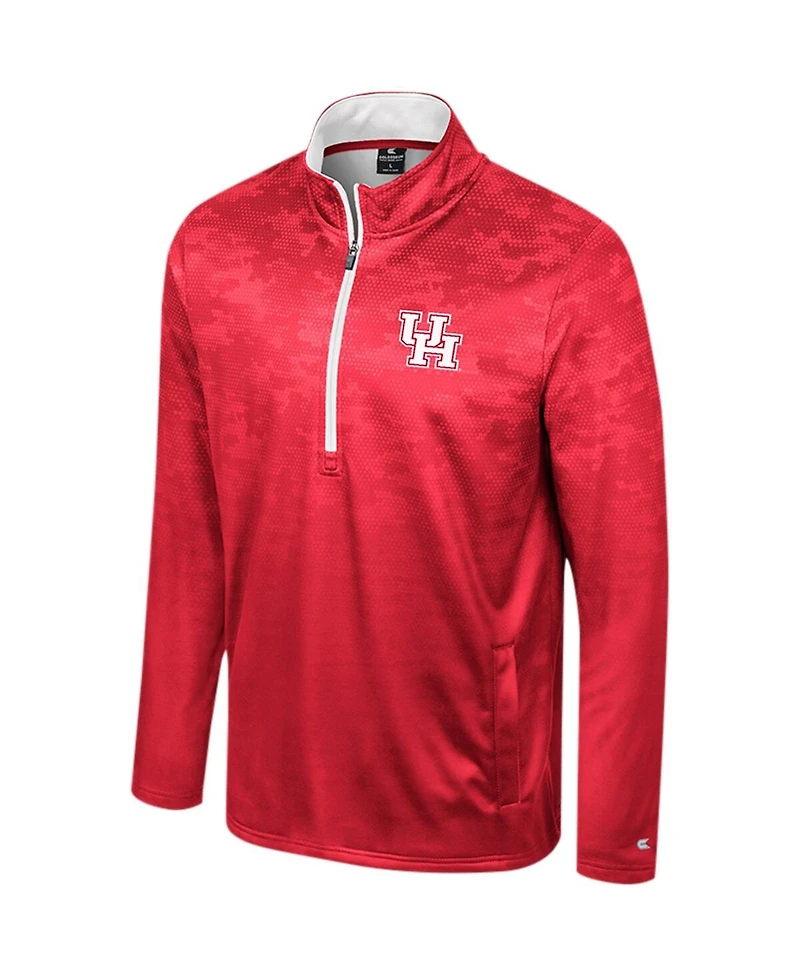 Men's Colosseum Red Houston Cougars The Machine Half-Zip Jacket