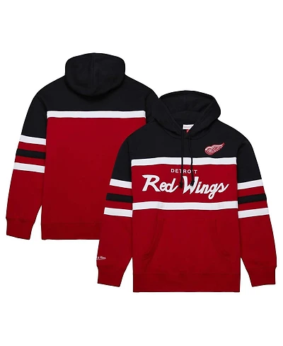 Men's Mitchell & Ness Red, Black Detroit Red Wings Head Coach Pullover Hoodie