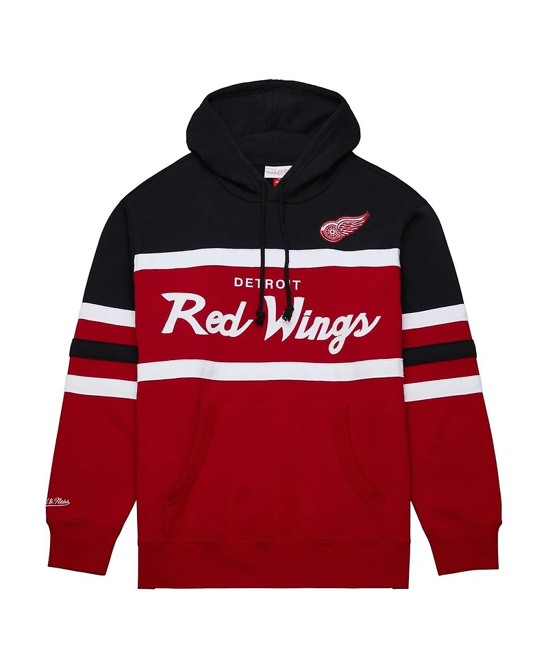 Men's Mitchell & Ness Red, Black Detroit Red Wings Head Coach Pullover Hoodie