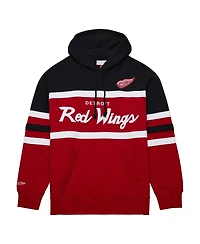 Men's Mitchell & Ness Red, Black Detroit Red Wings Head Coach Pullover Hoodie