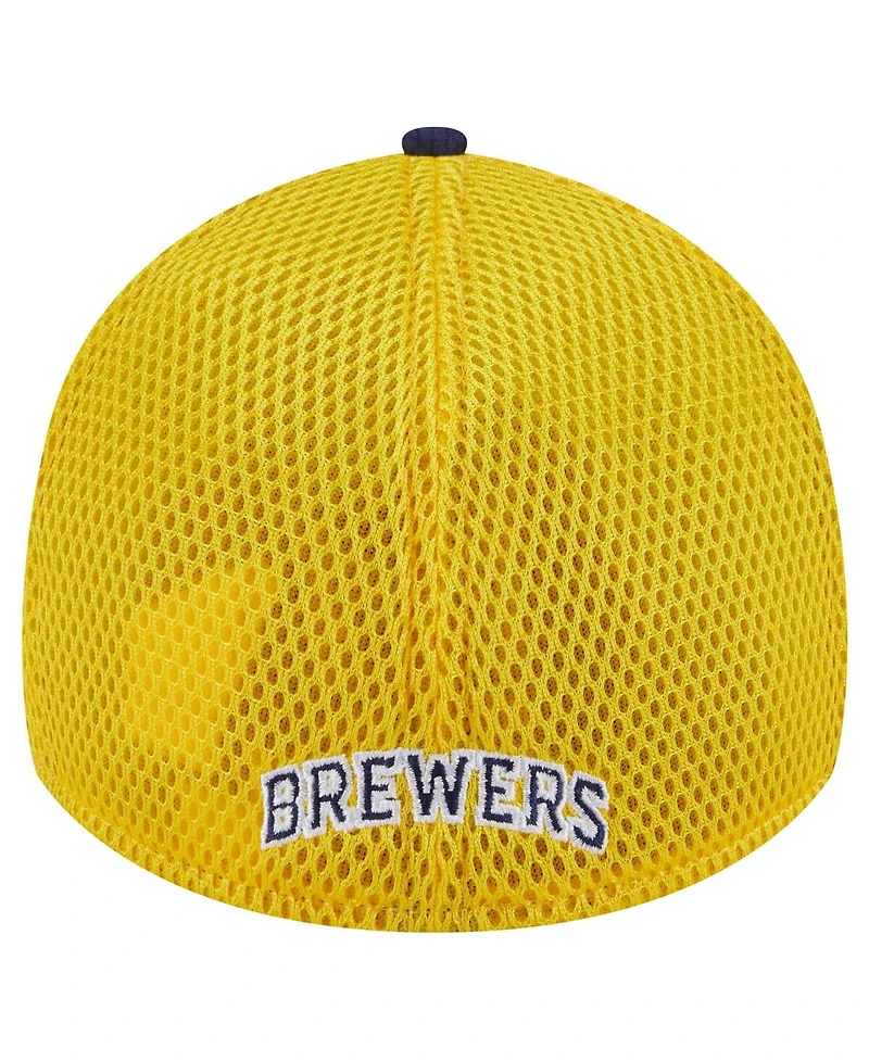 Men's New Era Navy Milwaukee Brewers Neo 39THIRTY Flex Hat