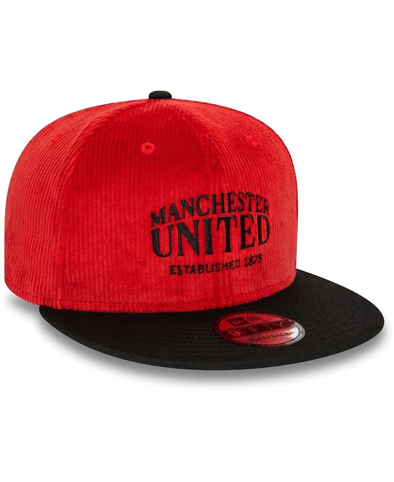 Men's New Era Red Manchester United Corduroy 9FIFTY Snapback Hat