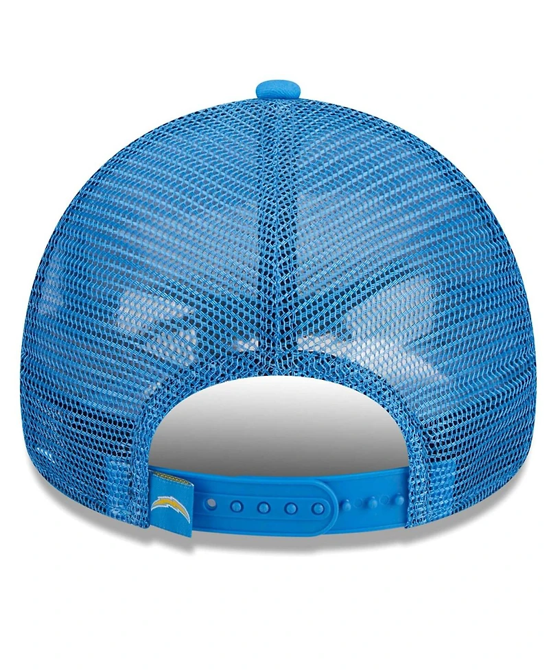 Men's New Era Powder Blue Los Angeles Chargers Caliber Trucker 9FORTY Adjustable Hat