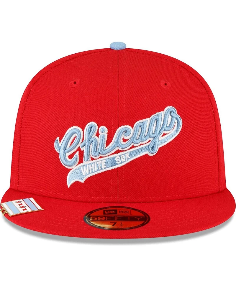 Men's New Era Red Chicago White Sox City Flag 59FIFTY Fitted Hat