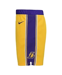 Little Boys and Girls Nike Gold Los Angeles Lakers Icon Replica Shorts