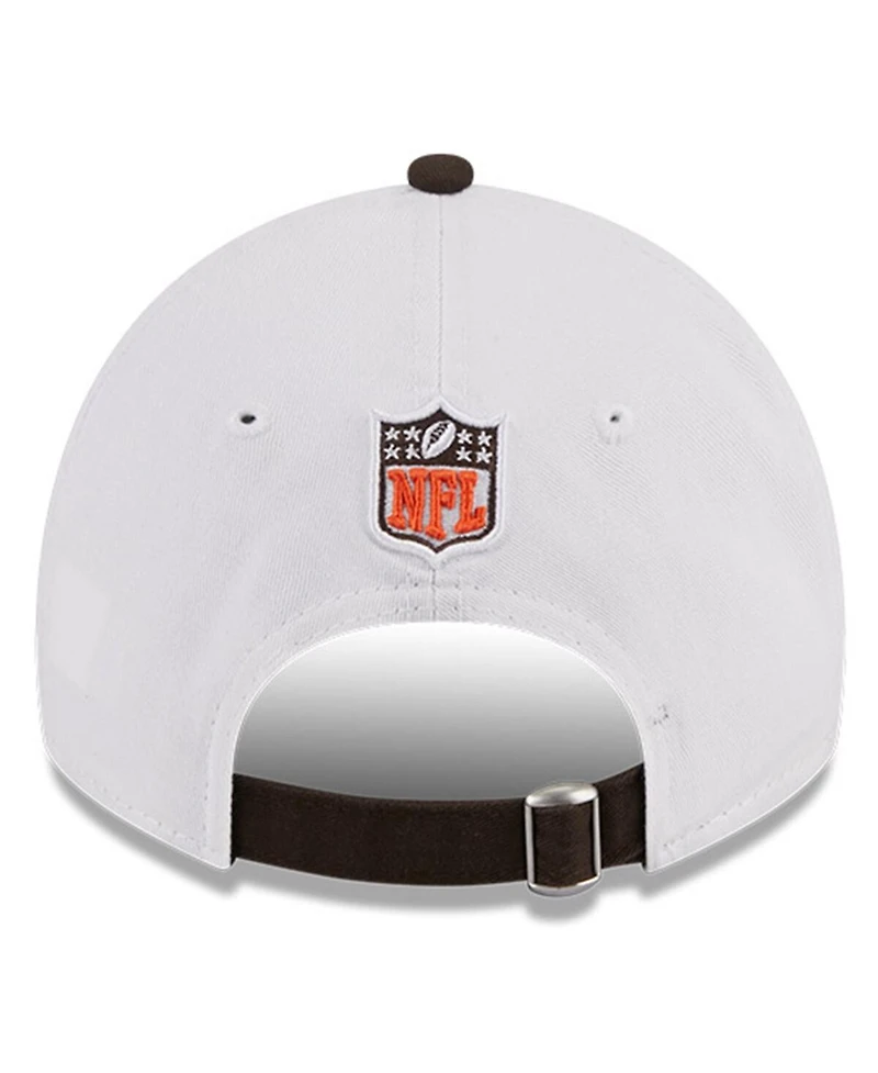 Men's New Era White, Brown Cleveland Browns 2023 Sideline 9TWENTY Adjustable Hat