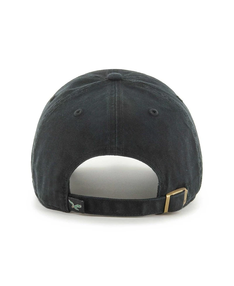 Men's '47 Brand Black Philadelphia Eagles Clean Up Legacy Adjustable Hat