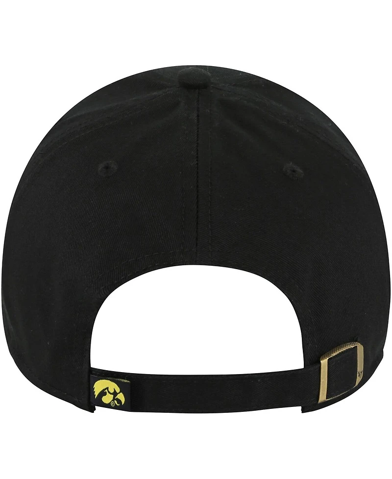 Women's '47 Brand Black Iowa Hawkeyes Sidney Clean Up Adjustable Hat