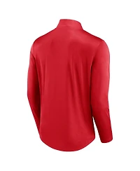 Men's Fanatics Red Washington Nationals Quarterback Quarter-Zip Top