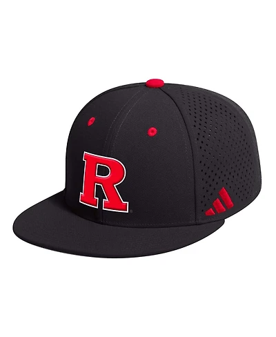 Men's adidas Black Rutgers Scarlet Knights On-Field Baseball Fitted Hat