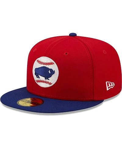 Men's New Era Red Buffalo Bisons Authentic Collection 59FIFTY Fitted Hat