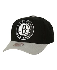 Men's Mitchell & Ness Black, Gray Brooklyn Nets Soul Xl Logo Pro Crown Snapback Hat