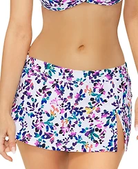 Island Escape Women's Lux Floral-Print Swim Skirt, Created for Macy's
