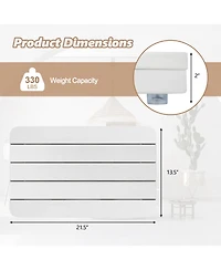 21.5" x 13.5" Bath Mat Waterproof Hips Spa Shower with Non Slip Foot Pads