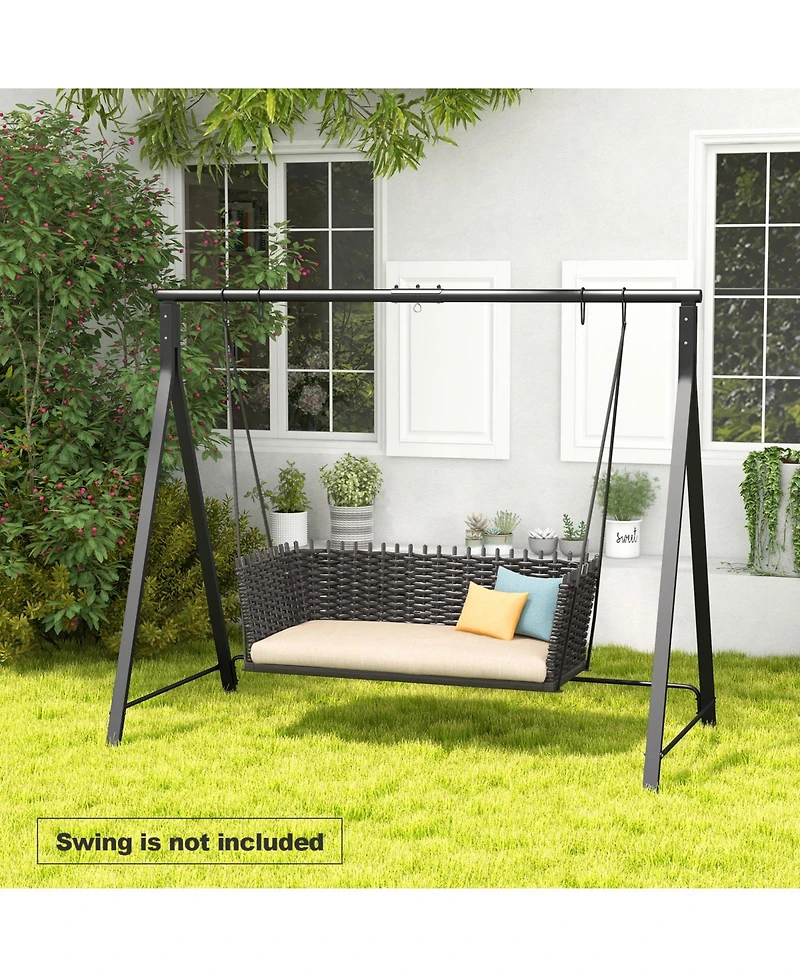 Costway Outdoor Porch Swing Frame Patio Metal Swing Stand with A-Shaped Structure