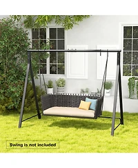 Costway Outdoor Porch Swing Frame Patio Metal Swing Stand with A-Shaped Structure