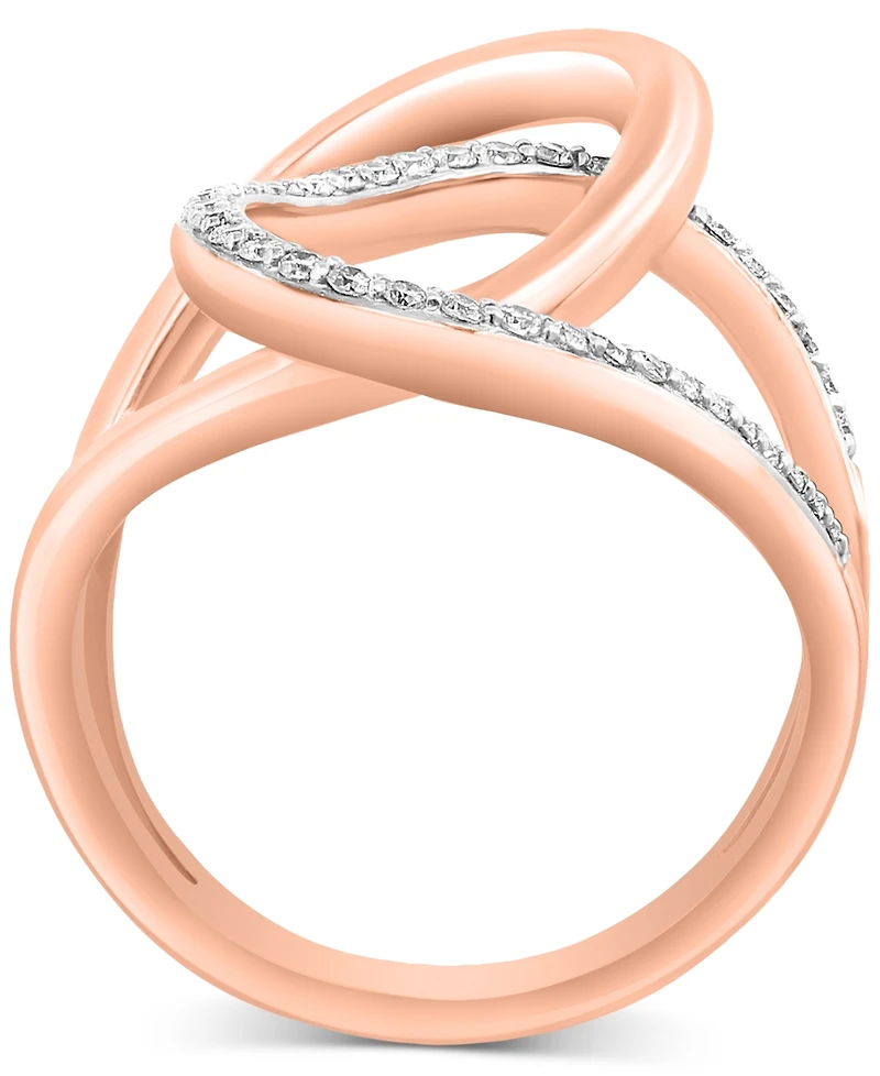Effy Diamond Interlocking Loop Abstract Statement Ring (1/4 ct. t.w.) in Rose Gold
