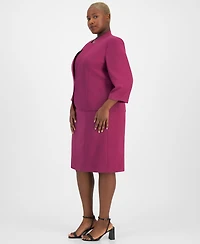 Le Suit Plus Size Jacket & Empire-Waist Sheath Dress