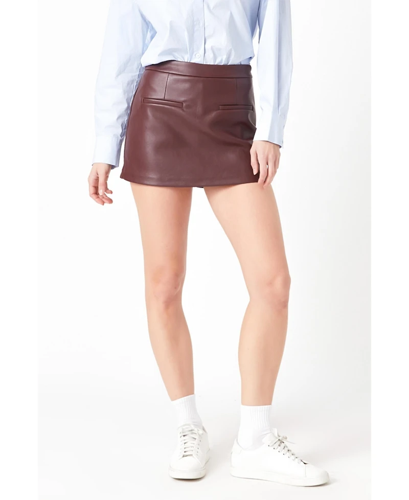 English Factory Women's Pu Skorts