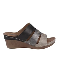 Gc Shoes Women's Delores Triple Band Wedge Sandals