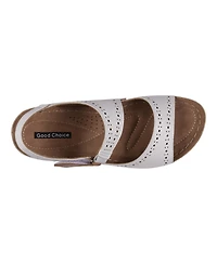 Gc Shoes Women's Foster Perforated Double Band Flat Sandals