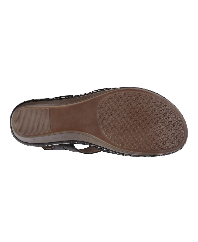 Gc Shoes Women's Banks Cut Out Slingback Wedge Sandals