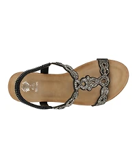 Gc Shoes Women's Damaris Embellished Slingback Wedge Sandals