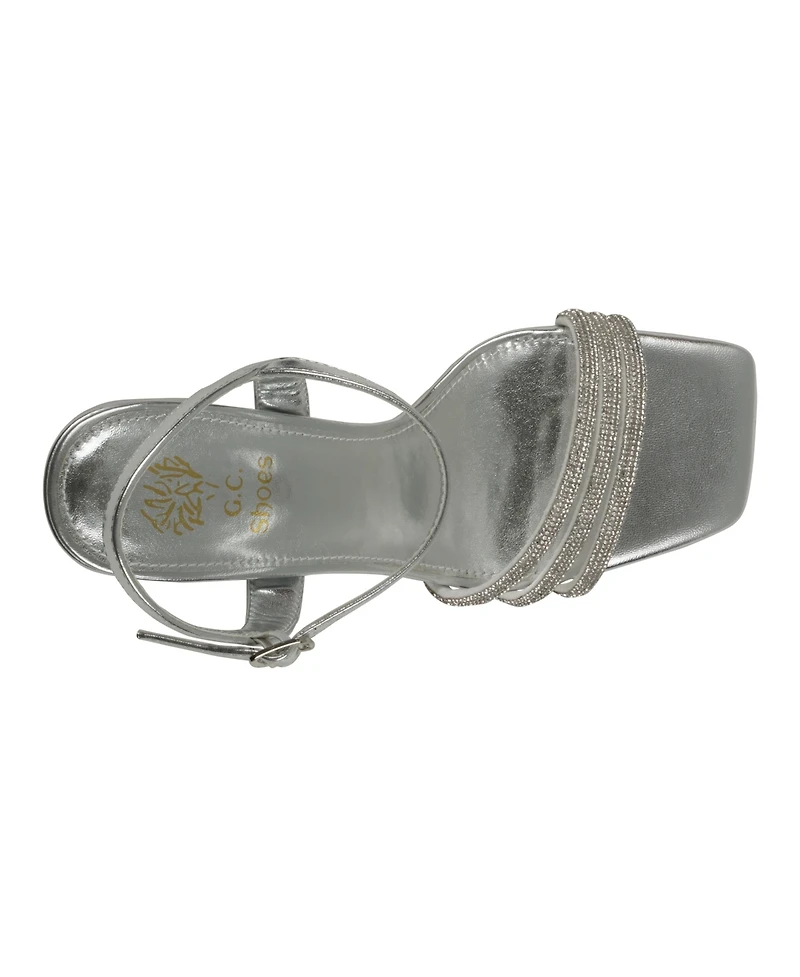 Gc Shoes Women's Tyra Embellished Block Heel Dress Sandals