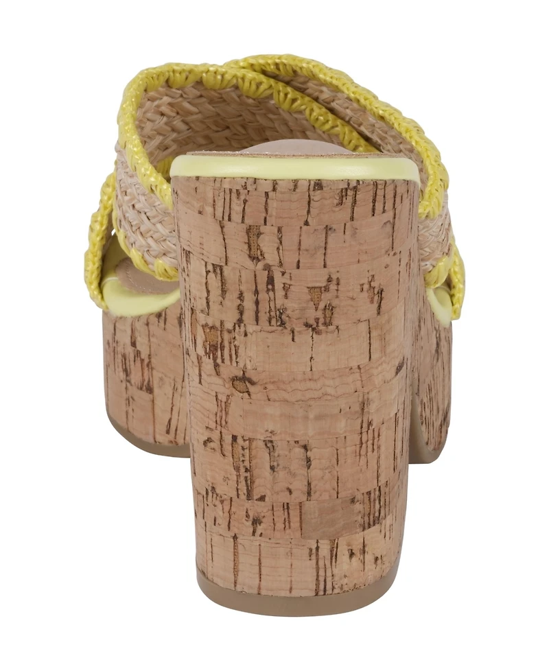 Gc Shoes Women's Elsa Woven Cork Heel Platform Sandals