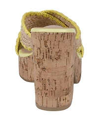 Gc Shoes Women's Elsa Woven Cork Heel Platform Sandals