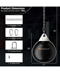 Costway Water Punching Bag 21" 180 Pound Heavy with Adjustable Metal Chain