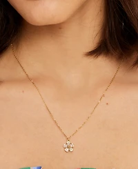 Kate Spade New York Cubic Zirconia Fleurette Pendant Necklace, 16" + 3" extender