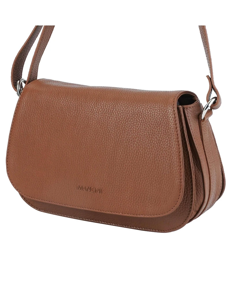 Mancini Pebbled Isabella Leather Crossbody Handbag