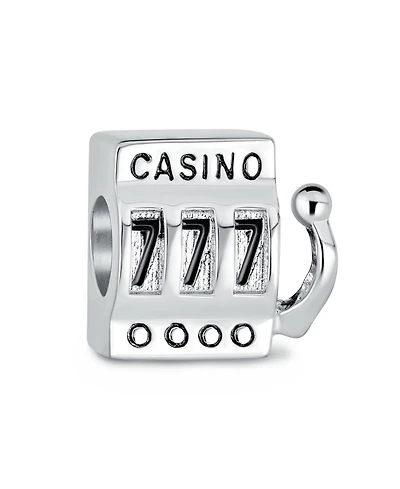 Bling Jewelry Tourism Las Vegas Good Luck Vacation Travel Lucky 777 Jackpot Casino Slot Machine Charm Bead Oxidized Sterling Silver Fits European Brac
