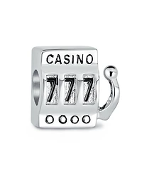Bling Jewelry Tourism Las Vegas Good Luck Vacation Travel Lucky 777 Jackpot Casino Slot Machine Charm Bead Oxidized Sterling Silver Fits European Brac