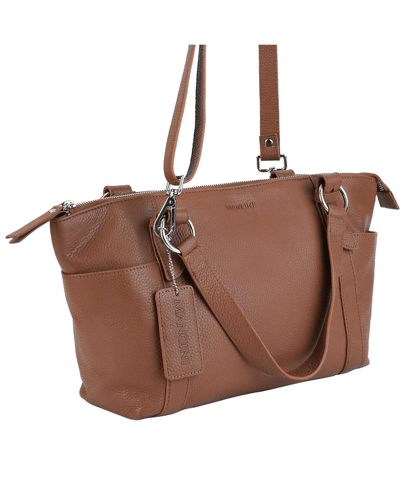 Mancini Pebble Amelia Leather Crossbody Handbag