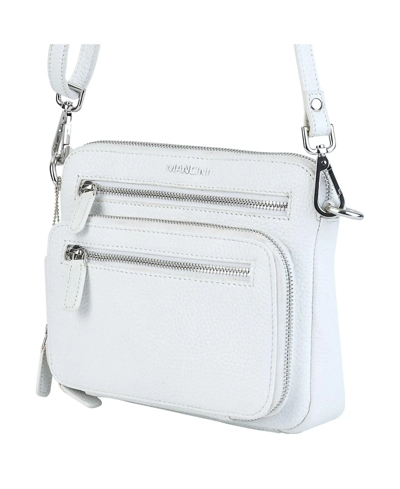 Mancini Pebbled Collection Valerie Leather Mini Crossbody Bag